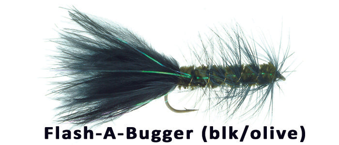 Flash A Bugger (Black/Olive) #6 - Flytackle NZ